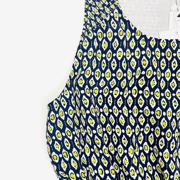 Joie Lawska Mini Dress Medium Blue Silk Geometric Casual Boho Chic Softcore - Picture 10 of 14